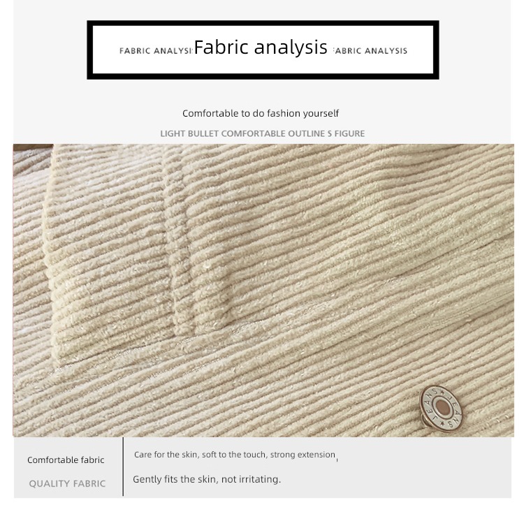Little fragrance corduroy easy Show thin Versatile short coat