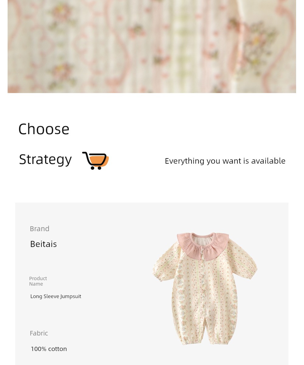 Beitais Baby Jumpsuit Autumn Super Cute Long-Sleeve Newborn Infant Clothing for Young Girls Going Out S — 12