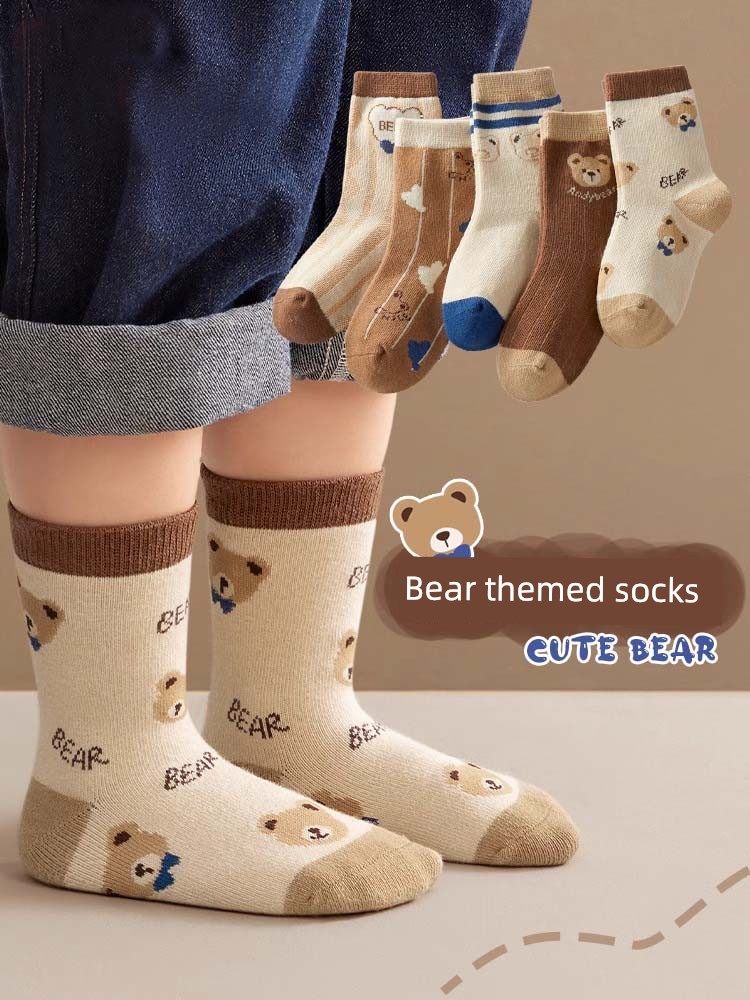 Children's Socks for Boys, Baby Autumn Mid-Length Socks, Class a Boys' Autumn Cotton Socks, Seamless Toddler Socks for Boys