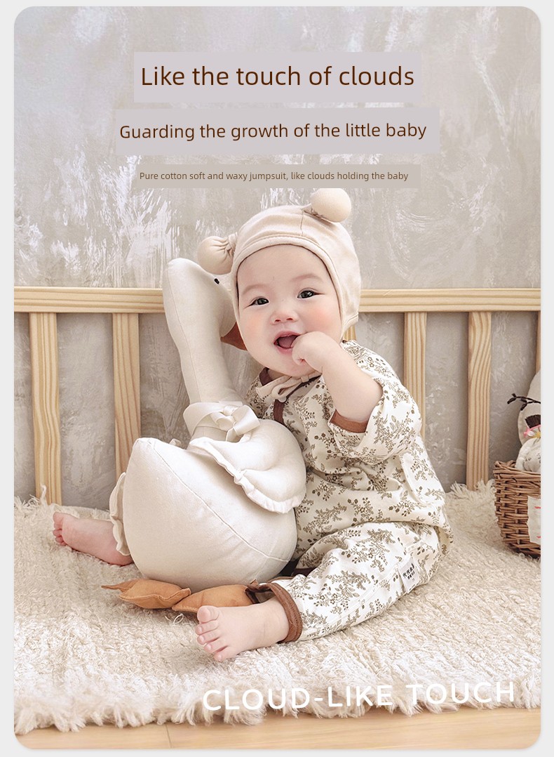 Baby Clothes, Spring and Autumn Style, Long-Sleeved Jumpsuit, Newborn Baby, Male and Female Baby, Pure Cotton, Boneless Belly Protection, Romper, Pajamas — 9
