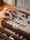 Fanhan Wooden jewelry box with lock Jade Jade bracelet Gold jewelry box Luxury high-end hand jewelry storage box