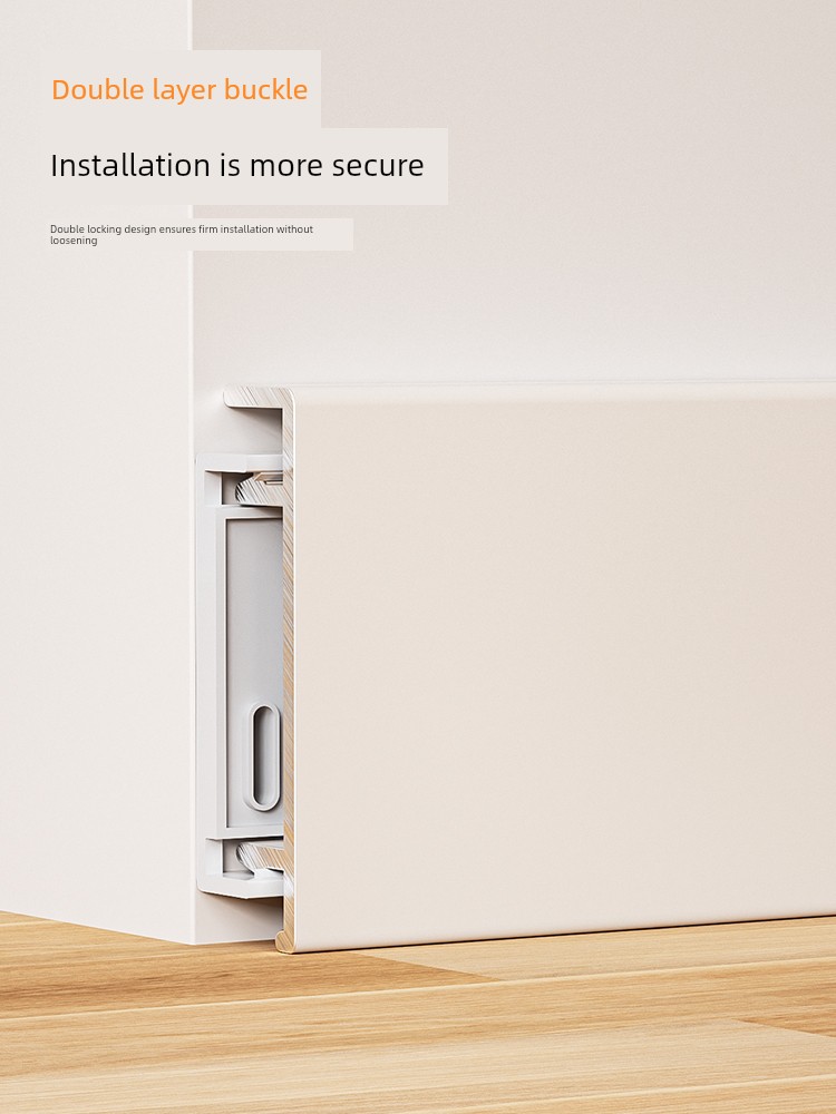 Cream-Colored Aluminum Alloy Skirting Board, 6cm Ultra-Narrow Clip-On Metal Baseboard, New Type Aluminum Stainless Steel Skirting Board