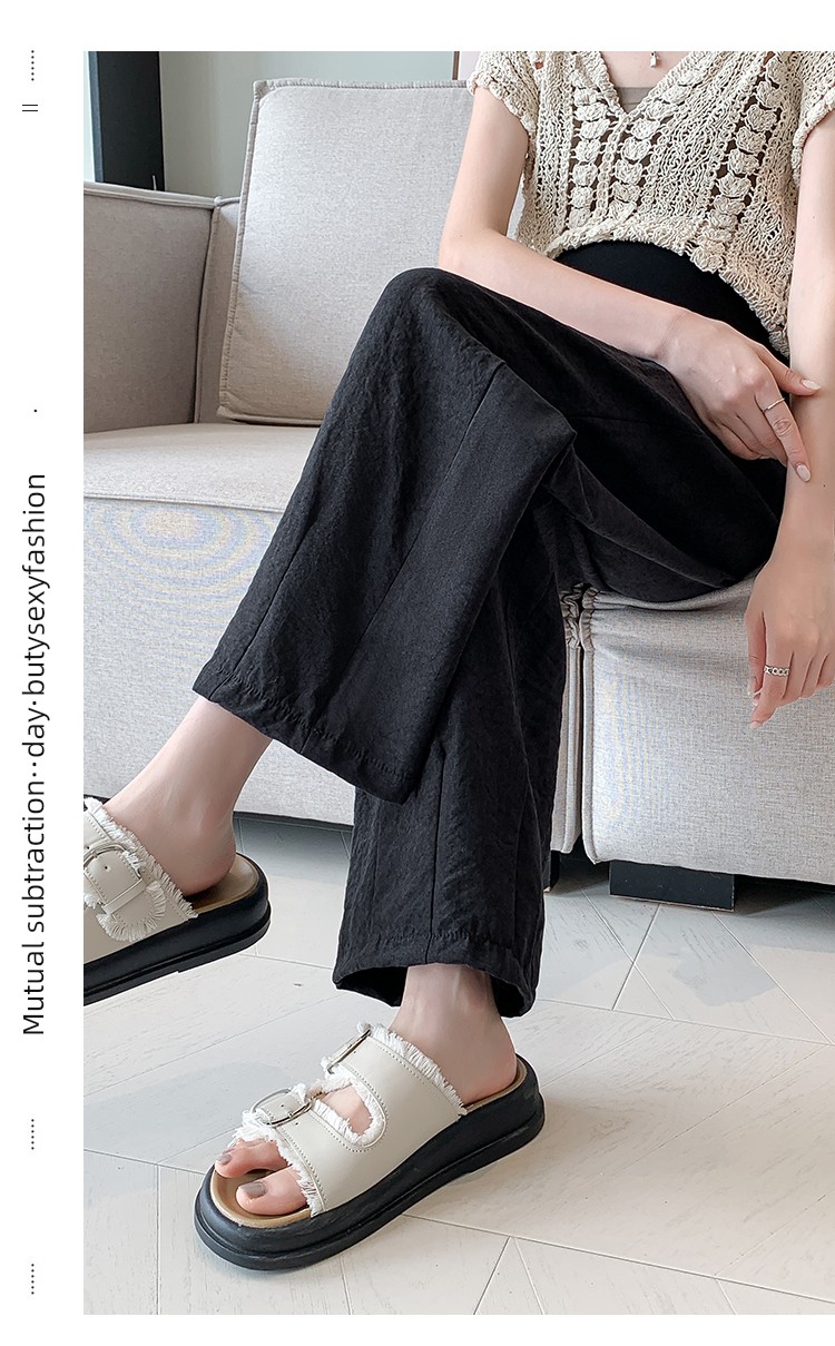 Jq Jingqi Maternity Pants Spring/Summer 2026 New Thin Wide-Leg Pants with Belly Support Long Pants in Cream White Maternity Wear — 22