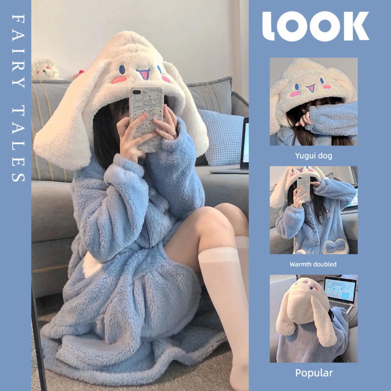 Cinnamoroll  Home Flannel Winter money ma'am robe