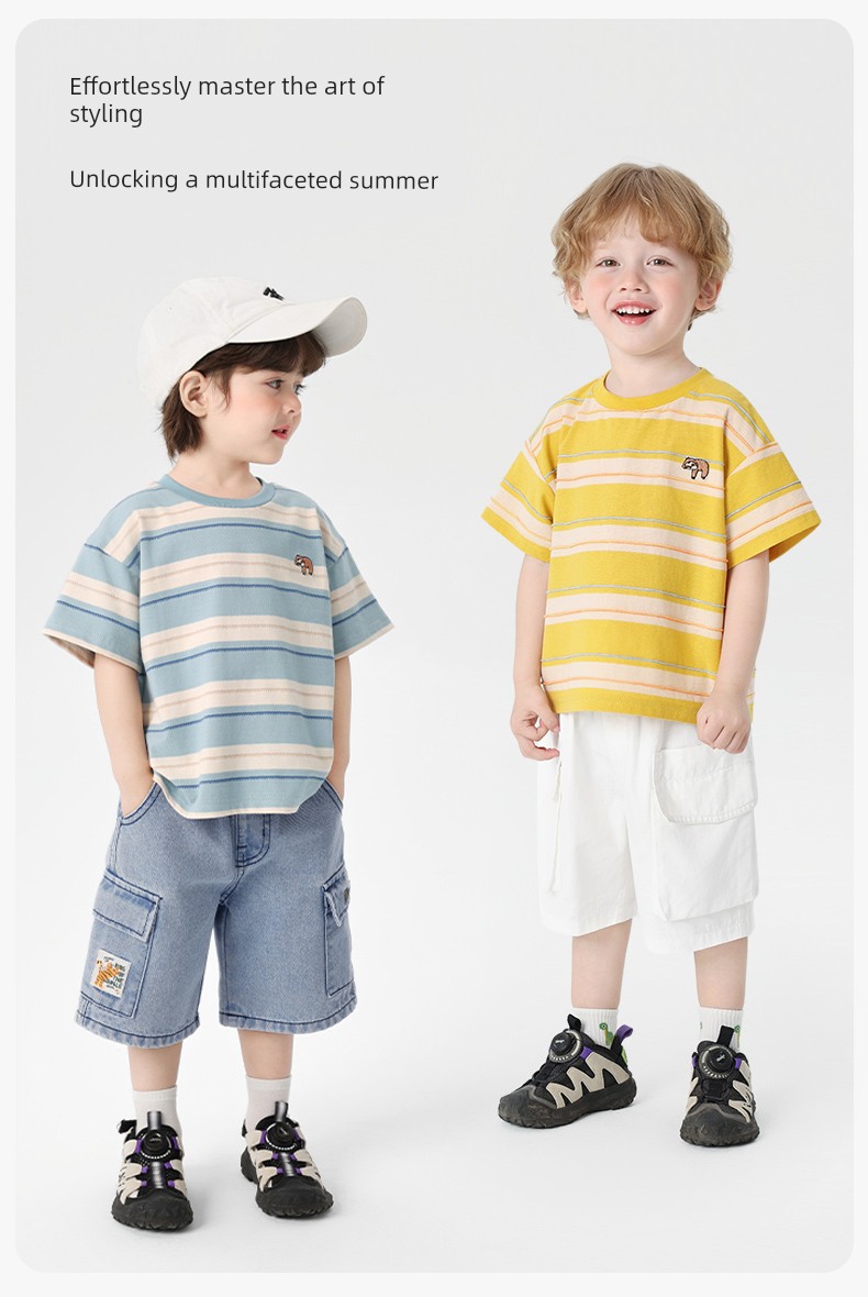 Boys' Pure Cotton Short-Sleeved T-Shirt Summer Thin Half-Sleeved 2026 New Style Children's Clothing Summer Stylish Top for Kids and Babies — 9
