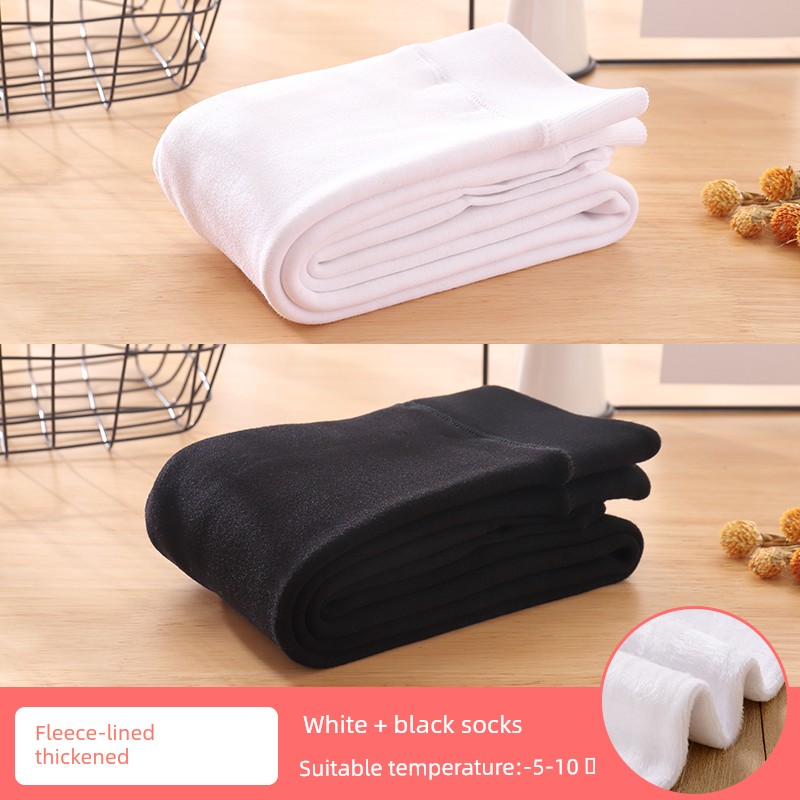 White Leggings Fleece-lined Spring and Autumn Thin Dance Pantyhose — 3