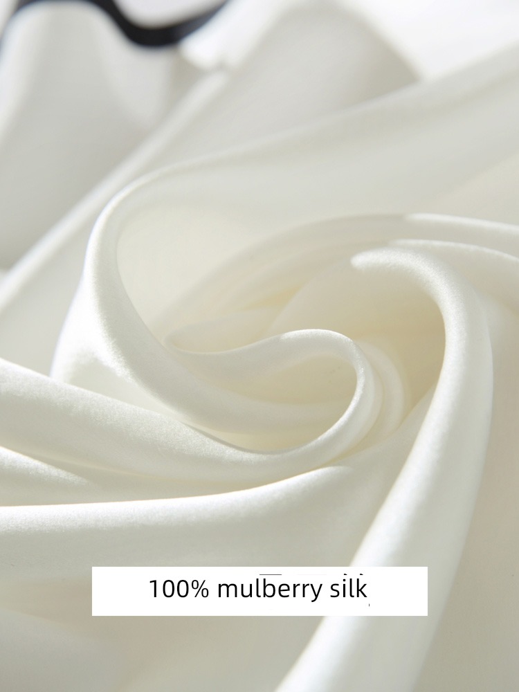 white scarf fashion ma'am spring and autumn Advanced sense real silk