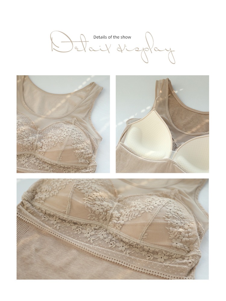 keep warm camisole vest female 2022 Autumn and winter new pattern Hot money thickening fever Inner lap Undershirt Lace Sleeveless jacket