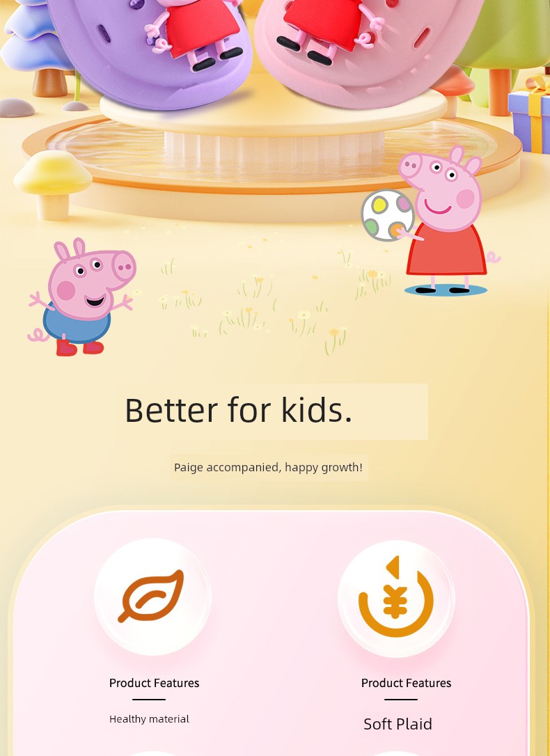 Peppa Pig Official Cartoon Slippers for Children Summer 2026 Home Bath Non-Slip Baby Outdoor Soft Sole Clogs — 2