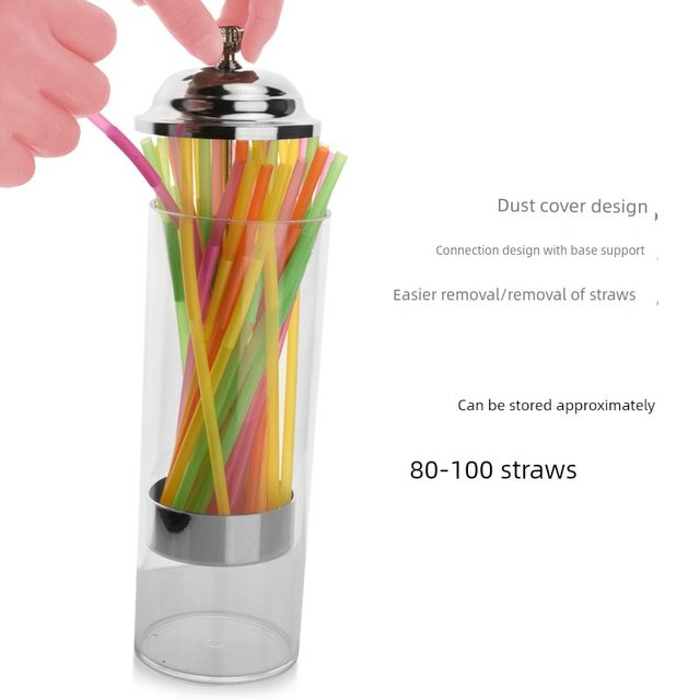 Acrylic dustproof straw bucket PC straw bottle barrel Simple milk tea shop straw bucket household makeup brush storage box