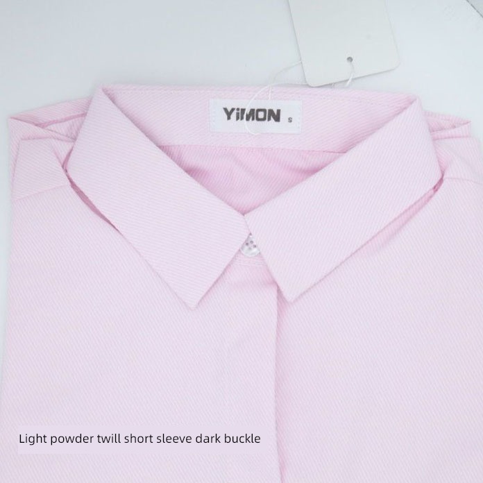 Long sleeve Light pink interview business affairs Impervious ma'am shirt