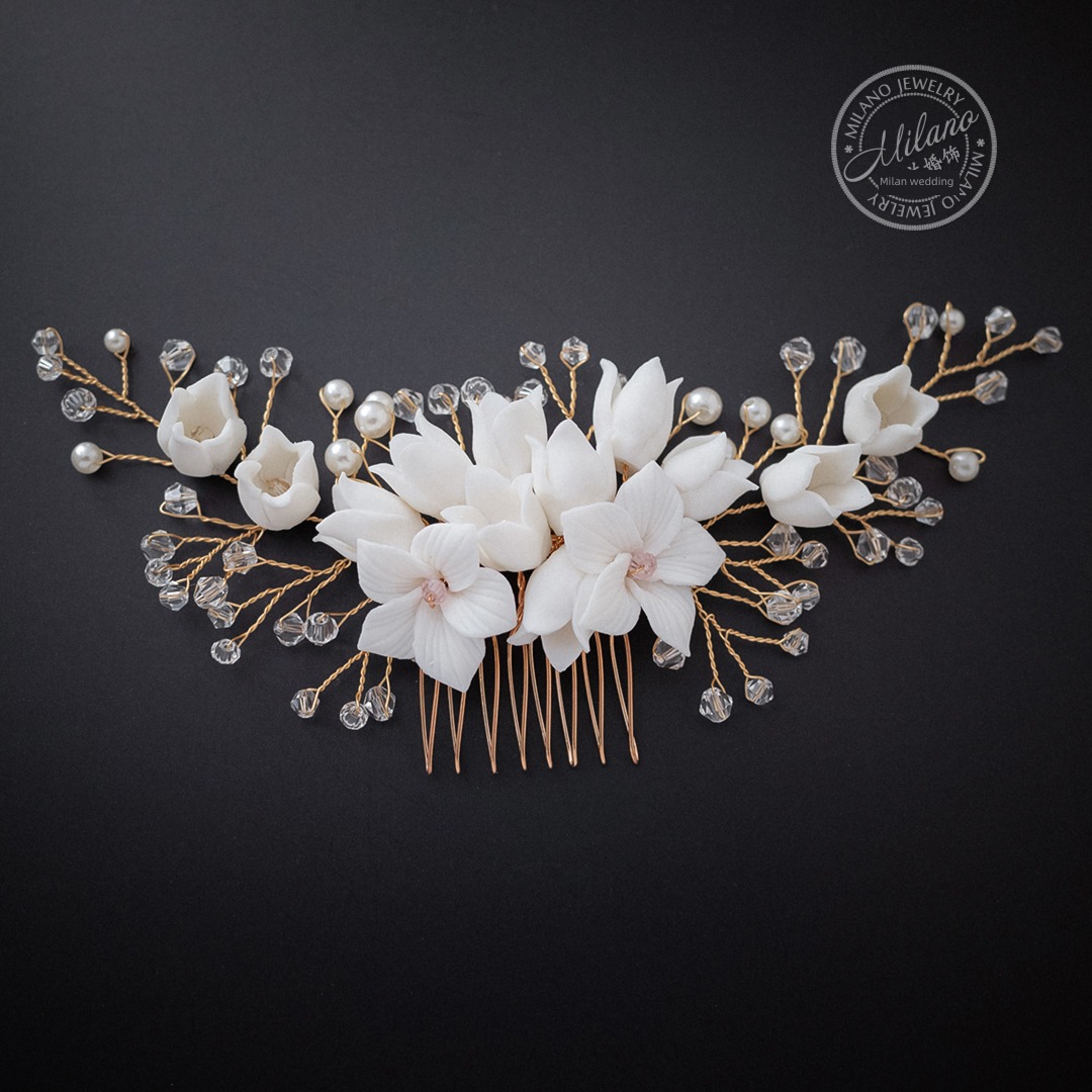 ornaments Crystal drill Hair comb fairy banquet Hand Beaded