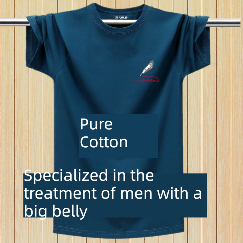 tide man pure cotton easy Fattening Body Short sleeve T-shirt