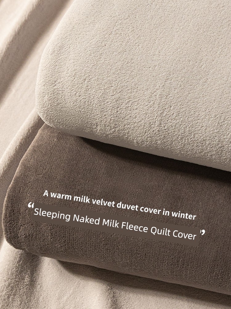 Winter Double-Sided Stuffed Thickened Coral Single Quilt Cover