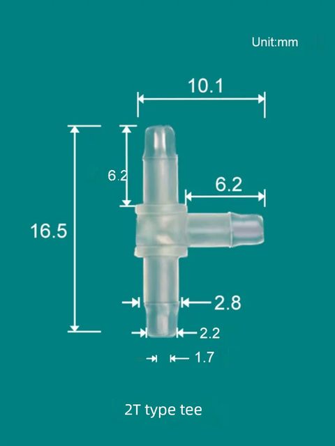 1.5-7.9 Integral diameter T-type 3 tee-way plastic pagoda joint connector science teaching experimental equipment consumables