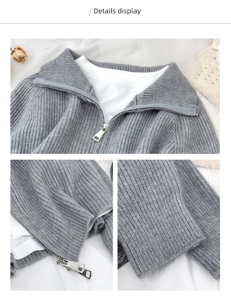 solar system Double headed zipper Lapel easy knitting sweater