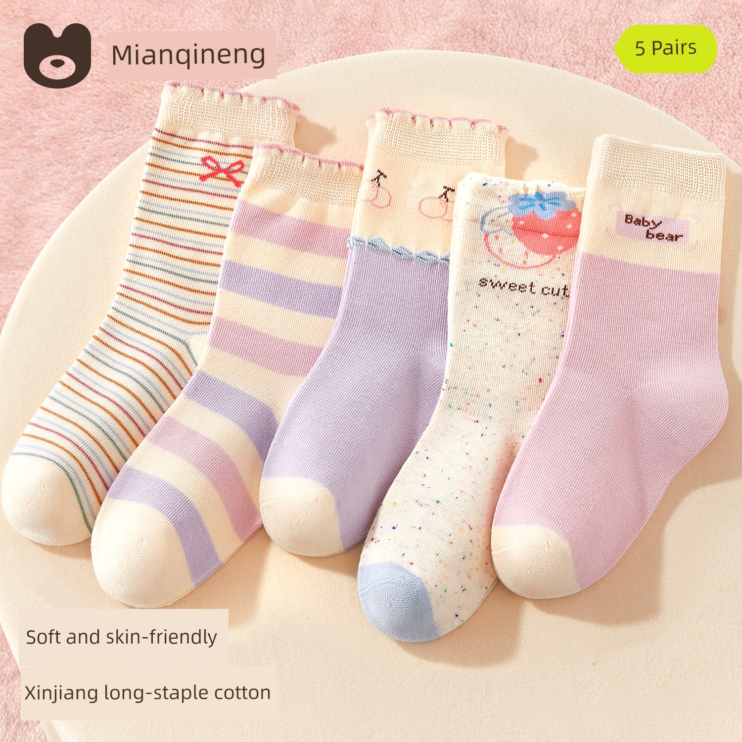 Children's Socks for Girls, Autumn Pure Cotton Socks for Girls, Baby High-Tube Cotton Socks for Autumn and Winter, Baby Autumn Socks — 5