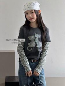 Youmizuo Girls Cartoon Cute Tops Girls Autum Long-Sleeved T-Shirts 2026 New Style Girls Autum Clothing