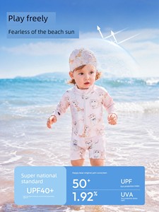 Happy Bear Children's Sun-Protective Long-Sleeve Swimsuit for Girls, Baby One-Piece High-Quality A-Class Stunningly Beau