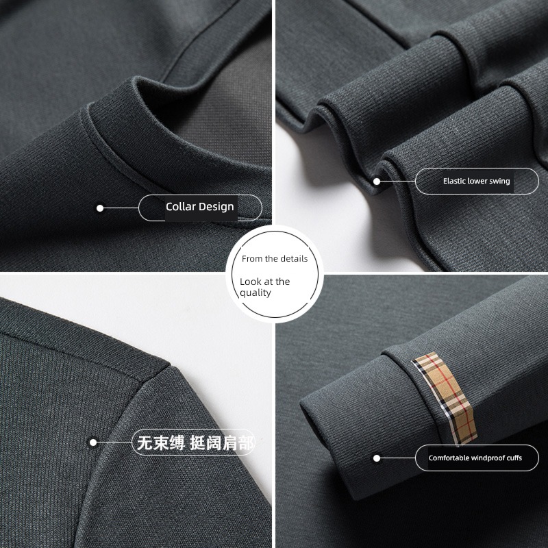 high-end Light luxury autumn middle age business affairs leisure time T-shirt