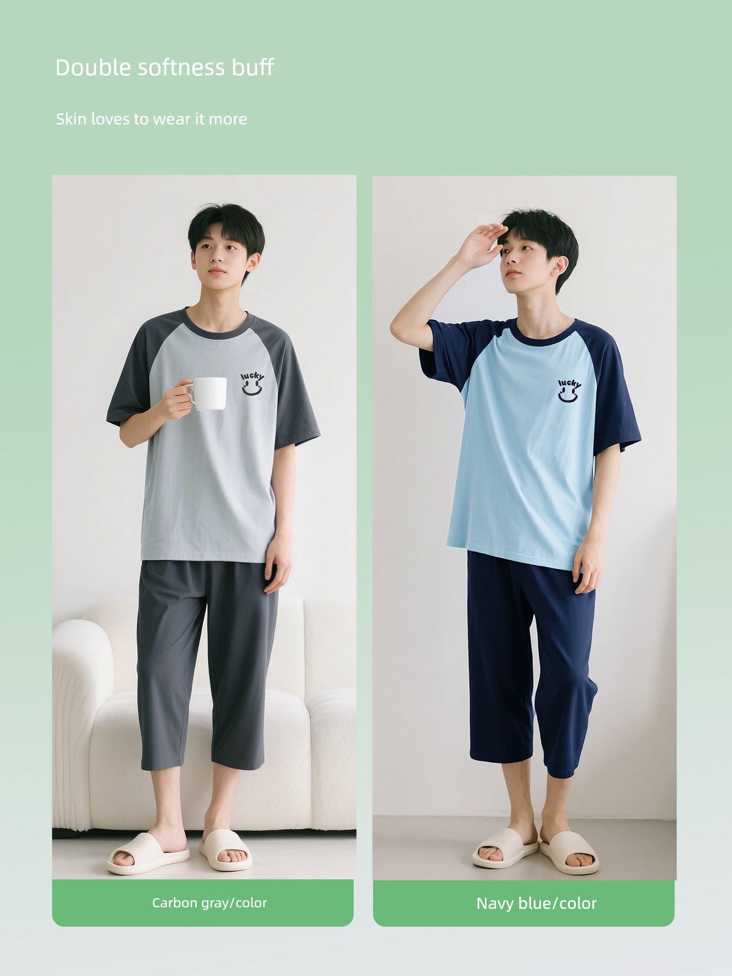Ubayi Modal Youth Short-Sleeved Suit 26 New Summer Thin Home Clothes Junior High School Student Pajamas