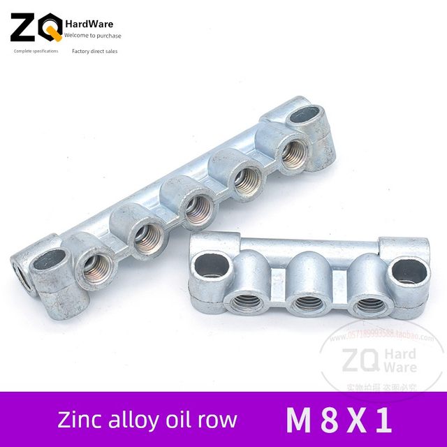Zinc alloy type A resistance oil circuit distributor oil pump oil drain internal thread connection M8X1 oil pipe joint