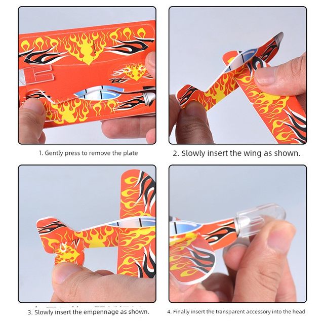 Small aircraft model assembled hand throwing fighter kindergarten children gift mini airplane toy children bubble