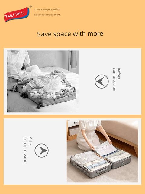 Taili air-free travel vacuum bag compression bag compression student suitcase clothing down lingerie storage bag