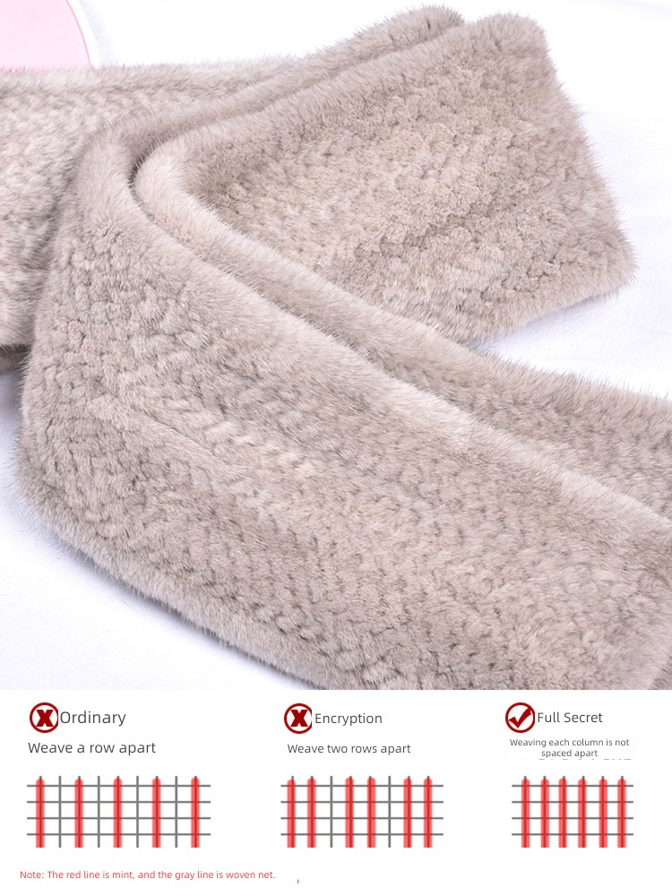 Korean version Autumn and winter encryption weave two-sided Mink skin scarf