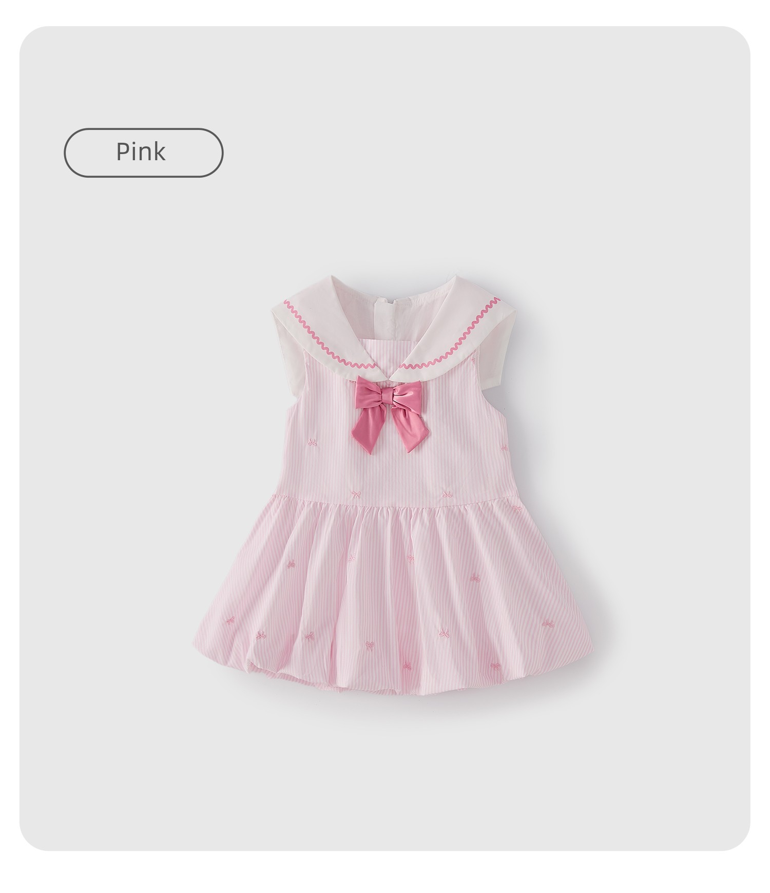 Jellybaby Girls' Dress Pure Cotton Summer Princess Dress New Style Kidsren's Preppy Style Baby Girl Summer Dress — 34