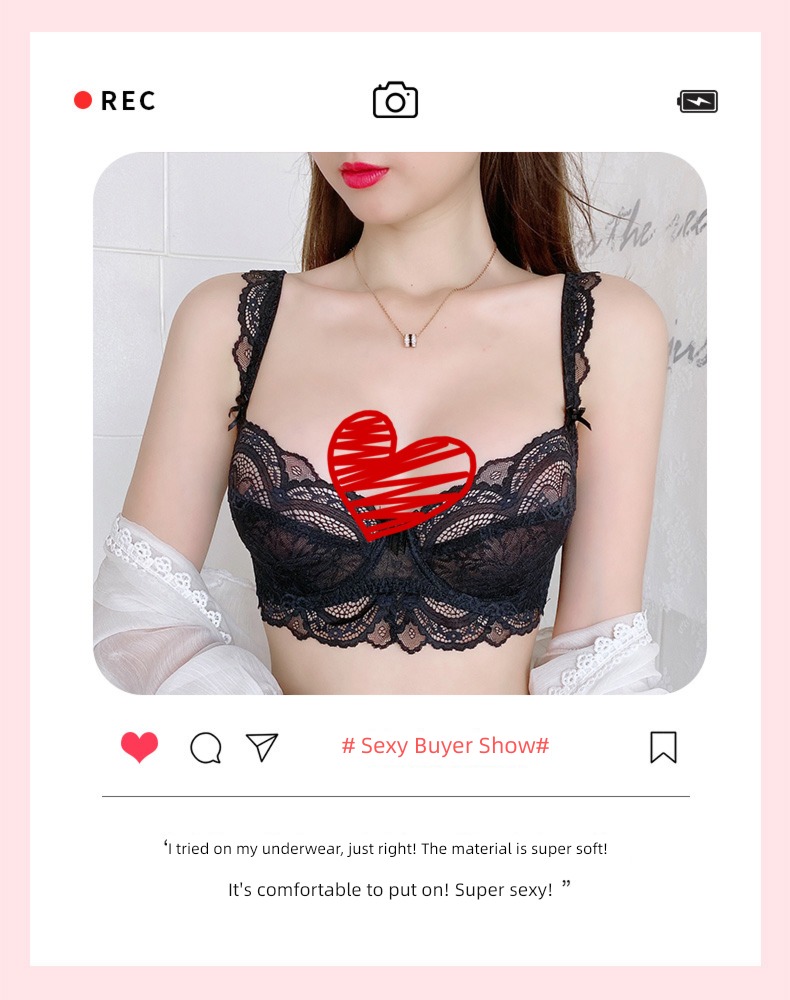 Bras sexy ultrathin paragraph Full transparency autumn Lace