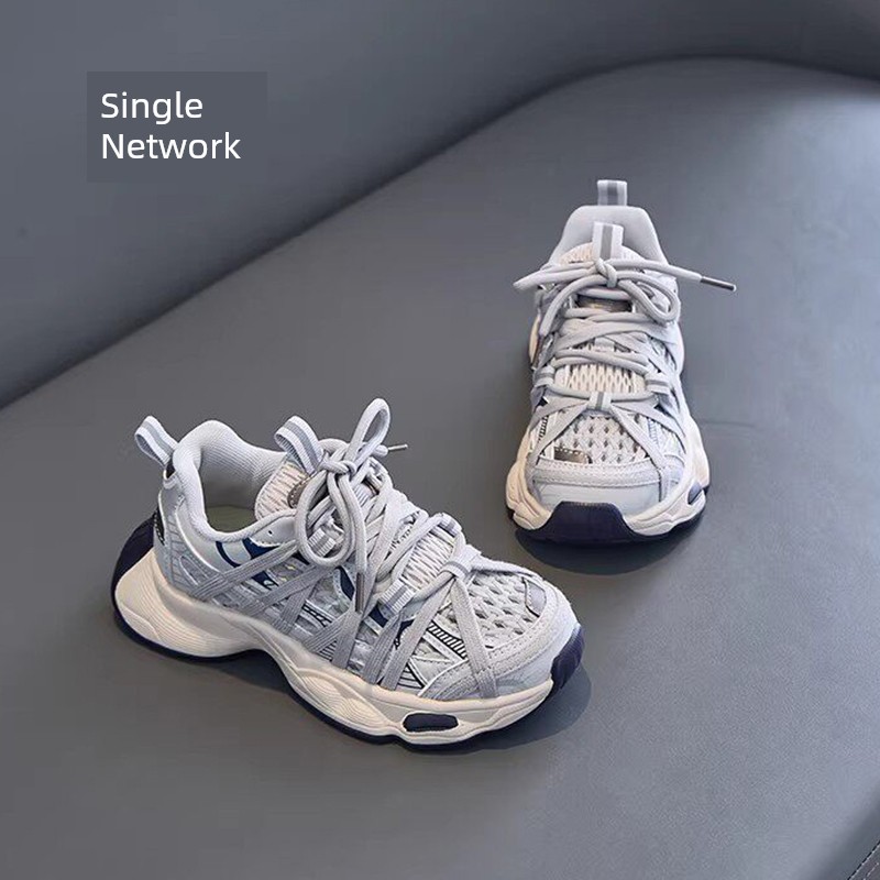 Girls' Dad Shoes 2026 Autumn New Style Children's Breathable Soft-Soled Sneakers for Older Kids Stylish Casual Shoes — 4