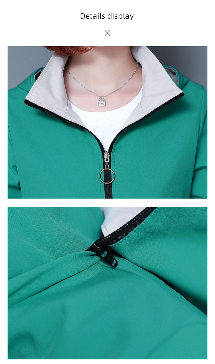 loose coat female Wear it on both sides middle age fashion Spring and Autumn loose coat