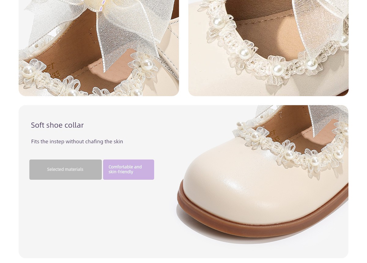 White Kids Soft Bottom Women's Baby Fall and Winter Princess Shoes — 26