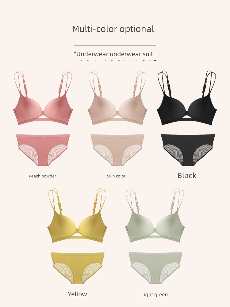 Beautiful back Wireless  Small chest Gather together sexy Hollow out Underwear
