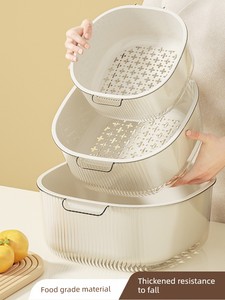 Double-Layer Living Room Plastic Kitchen Thickened Water Filter Vegetable Basin