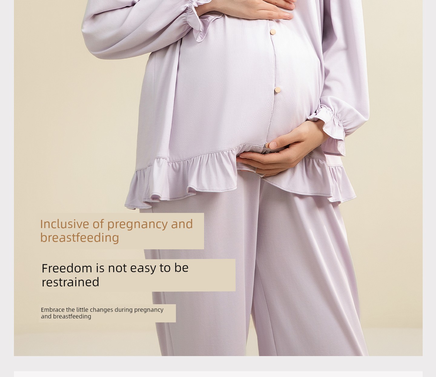 Gongxun Modal Postpartum Pajamas, Home Wear, Thin Style for All Seasons, Antibacterial Nursing and Breastfeeding Clothing Set for Pregnant Women — 23