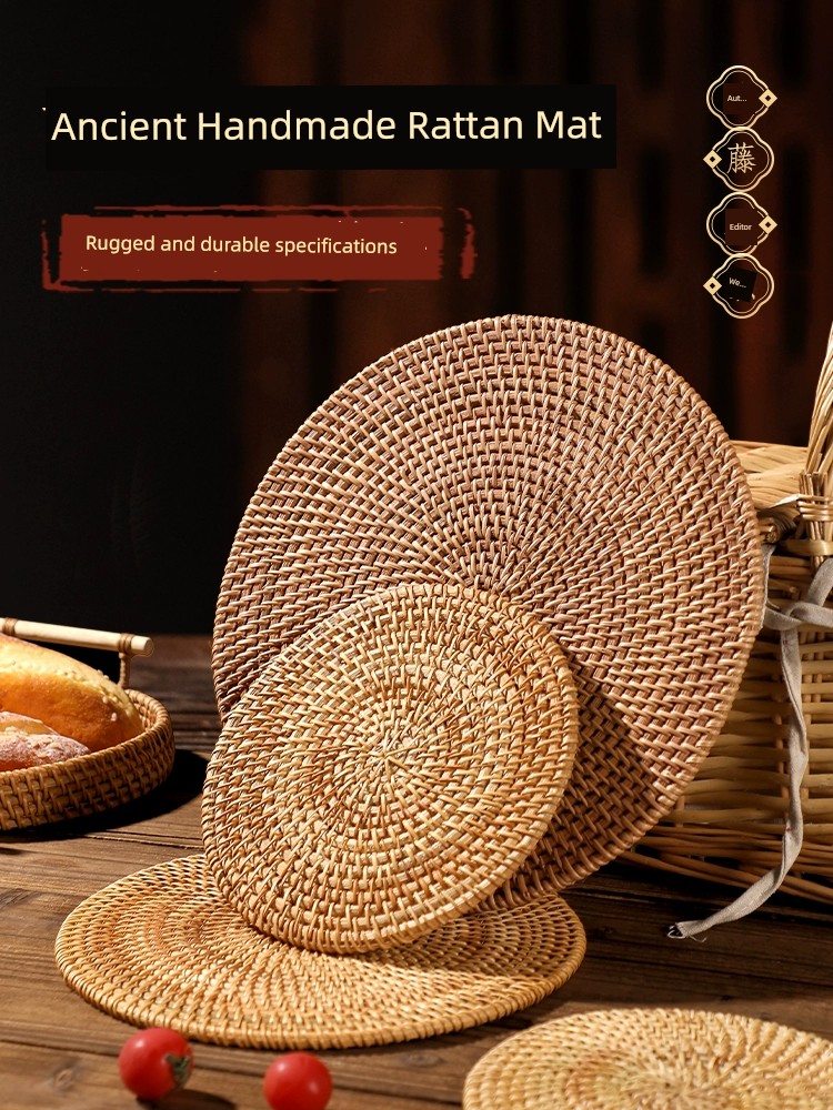 Rattan Heat Proof Mat For Home Dining Table Top Anti-Scald Tea Cup Teapot Mat Casserole Mat Plate Mat Coasters Special Table Mat