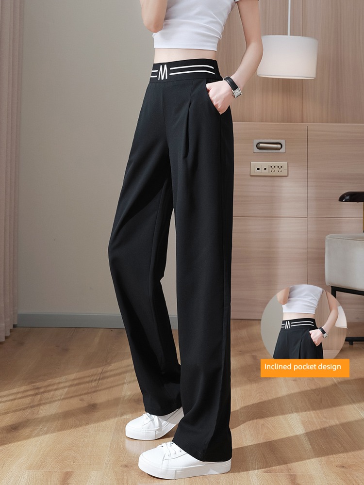 spring and autumn Thin money High waist Sagging sensation Chiffon leisure time Wide leg pants