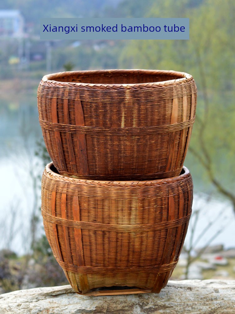 Handmade Bamboo Smoking Basket, Large Bamboo Basket, Wedding Bamboo Basket, Furniture Storage Basket, Dustpan, Vintage Bamboo Basket