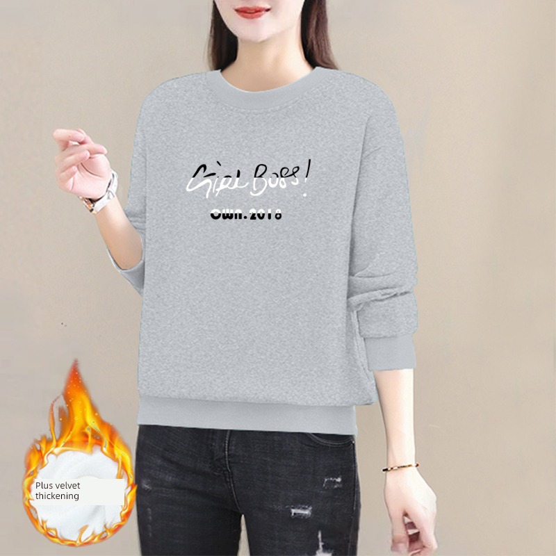 spring and autumn winter thickening easy ma'am Round neck Sweater