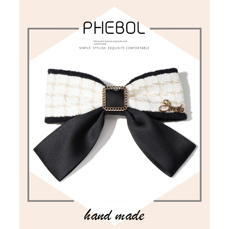 Little fragrance Autumn and winter new pattern Top clamp Hair clip bow