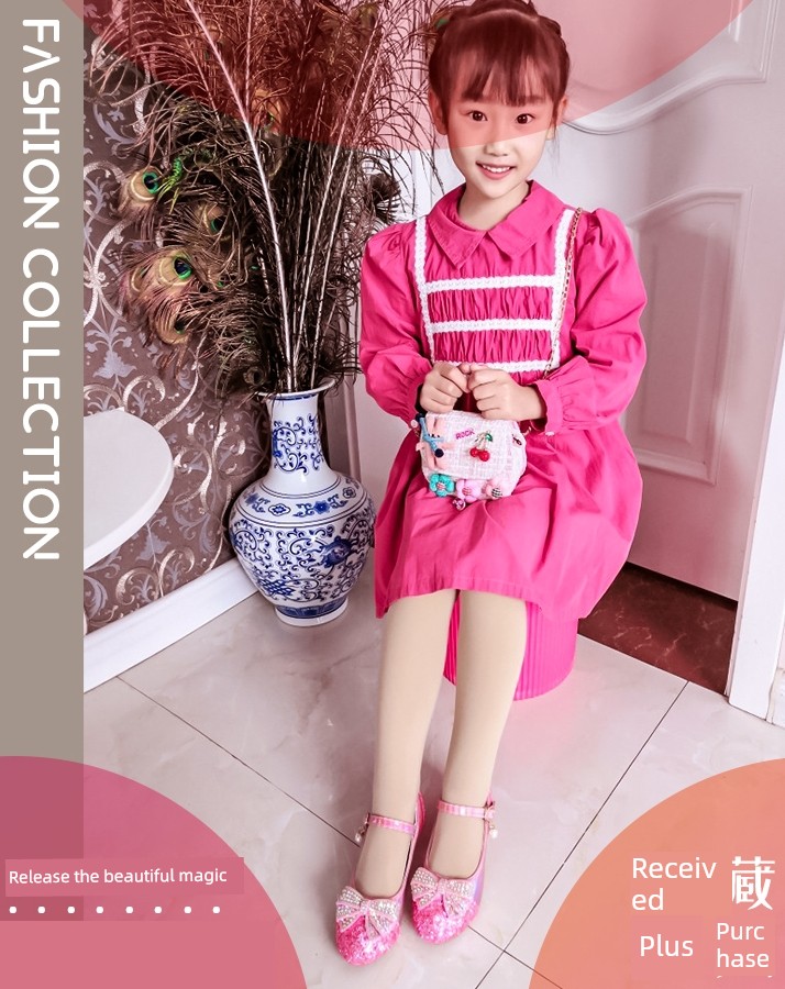 High Heel Elsa New Arrival Dance Children's Leather Shoes — 17
