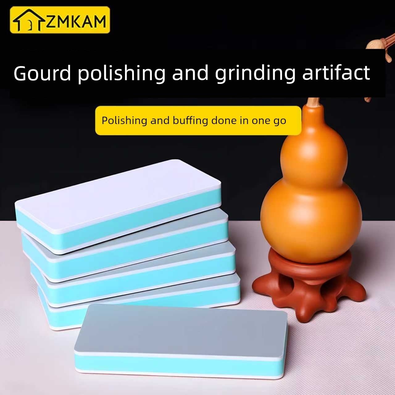 Gourd Polishing and Grinding Tool, Special Sponge Sandpaper Double-Sided Polishing Board for Hand-Held Ornaments and Hand-Twisted Bodhi Bracelets