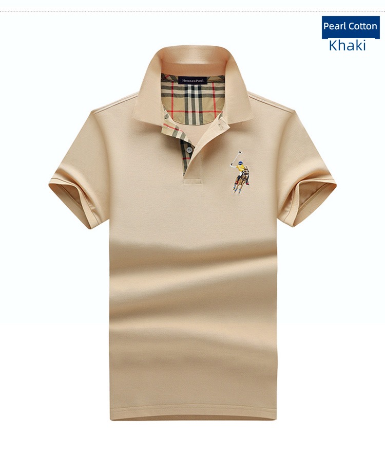 tide high-end Paul Short sleeve Lapel Big size Polo shirt