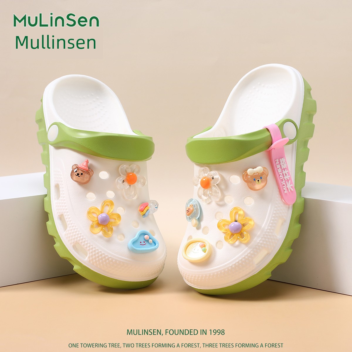 Mlskms-Vautid Girl Hole Shoes New Arrival Outdoor Non-Slip Kids Slippers Cherry Blossom Sandals Baby Girl Beach Shoes — 5