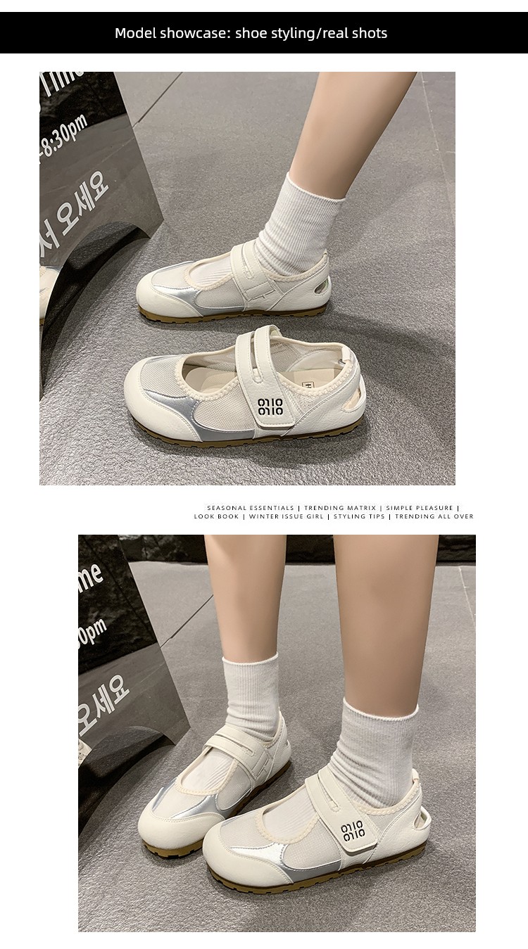 Girls' Sandals 2026 Autumn New Style Children's Closed-Toe Hollow Mesh Shoes for Older Kids, Breathable and Beautiful — 8