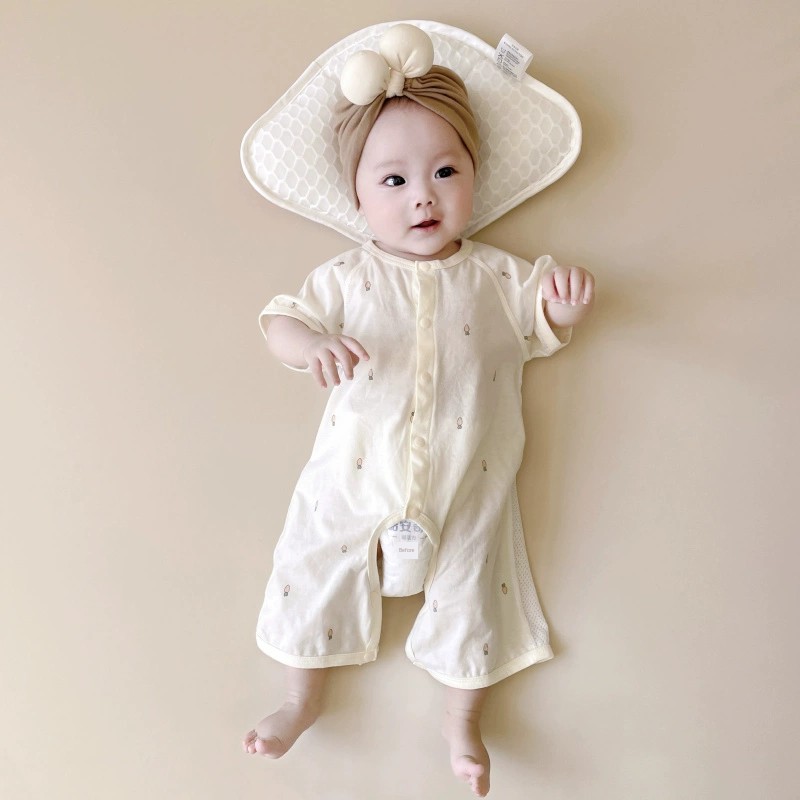 Summer Pure Cotton Cardigan Homewear Children's Jumpsuit — 1