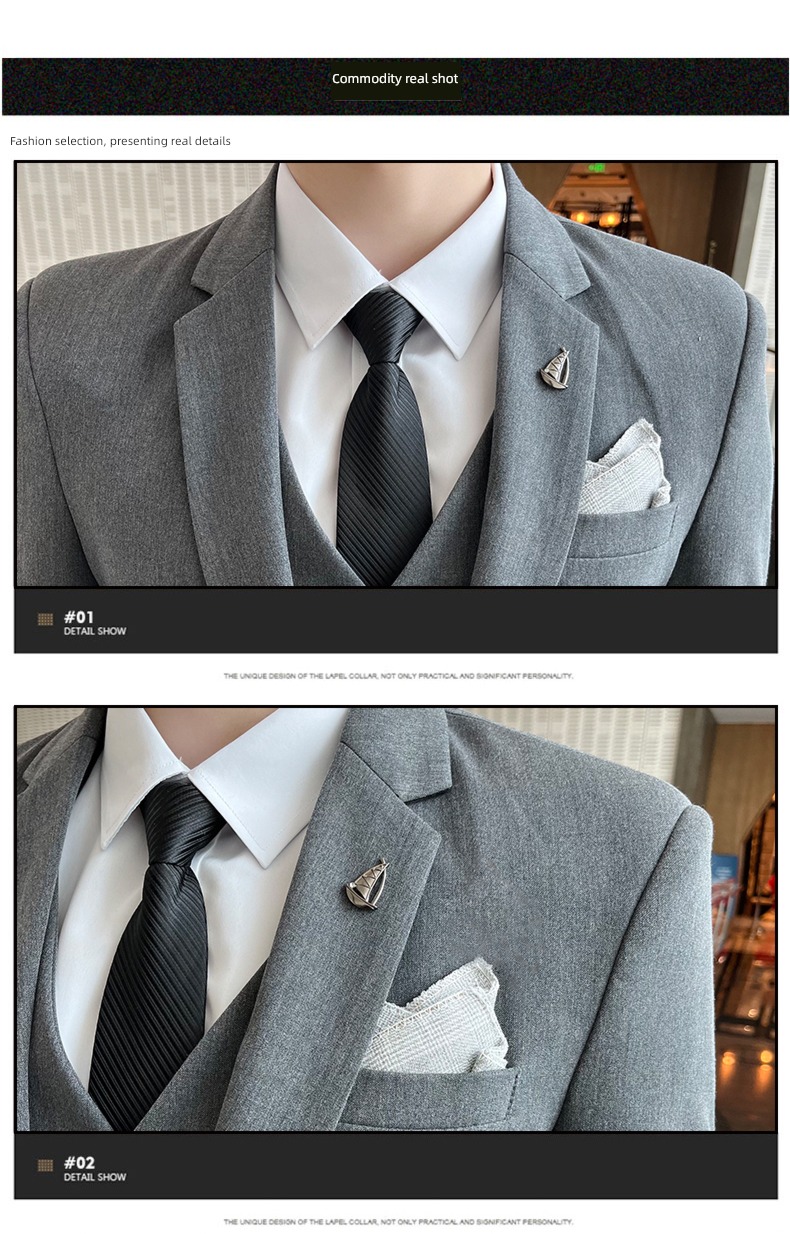 Korean version Self-cultivation groom groomsman leisure time man 's suit suit