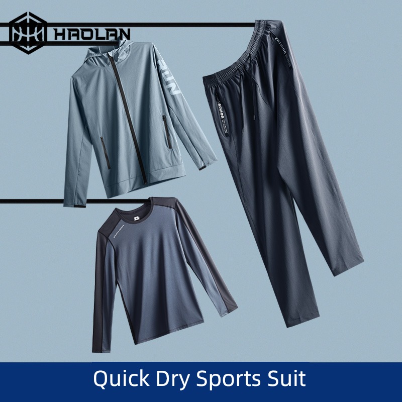Sports suit man Morning run Quick drying spring run Fitness wear easy Basketball train loose coat clothes equipment